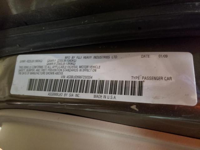 Photo 10 from auction – 2009 SUBARU LEGACY 2.5 with VIN 4S3BL626997230354
