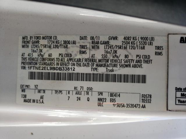 Photo 10 from auction – 2011 FORD ECONOLINE with VIN 1FTNE2EL9BDB33812