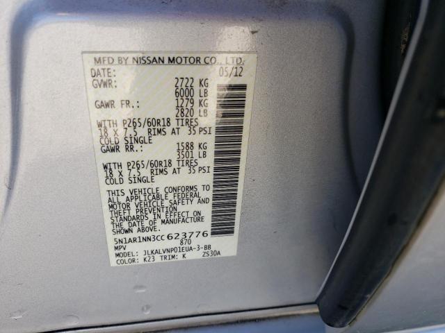 Foto 10 de la subasta – 2012 NISSAN PATHFINDER con VIN 5N1AR1NN3CC623776