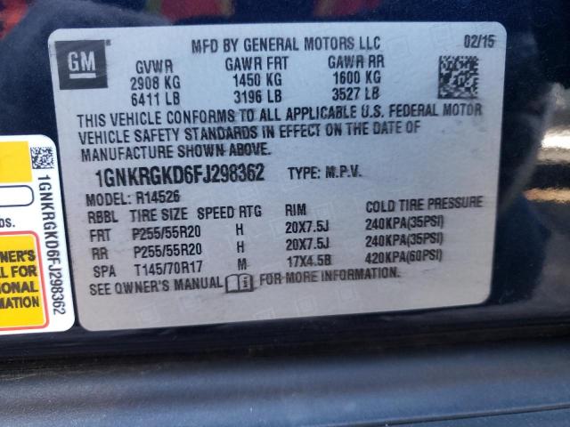 Photo 10 from auction – 2015 CHEVROLET TRAVERSE L with VIN 1GNKRGKD6FJ298362