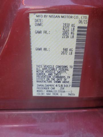 Photo 10 from auction – 2015 NISSAN ALTIMA 2.5 with VIN 1N4AL3AP4FC458307