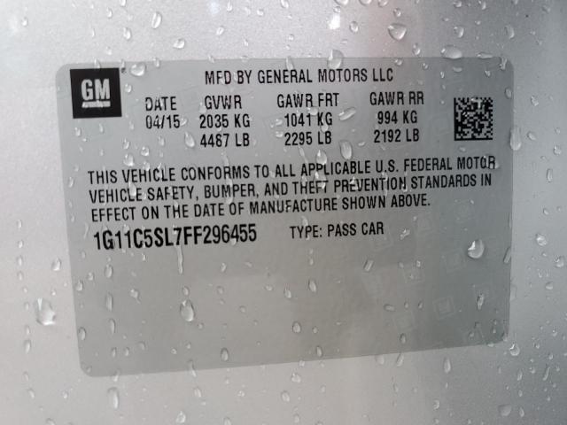 Photo 10 from auction – 2015 CHEVROLET MALIBU 1LT with VIN 1G11C5SL7FF296455