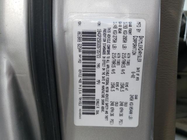 Photo 10 from auction – 2002 DODGE CARAVAN SE with VIN 1B4GP25B32B735723