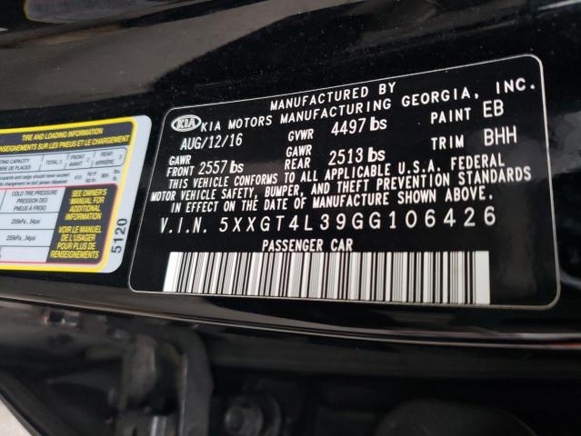 Photo 10 from auction – 2016 KIA OPTIMA LX with VIN 5XXGT4L39GG106426