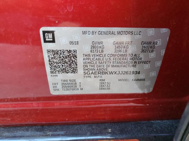 Photo 10 from auction – 2018 BUICK ENCLAVE ES with VIN 5GAERBKWXJJ261934