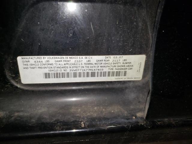 Photo 10 from auction – 2007 VOLKSWAGEN JETTA with VIN 3VWEF71K77M147403