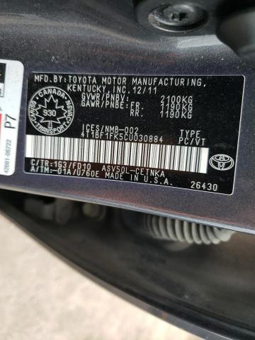 Photo 10 from auction – 2012 TOYOTA CAMRY BASE with VIN 4T1BF1FK5CU030884