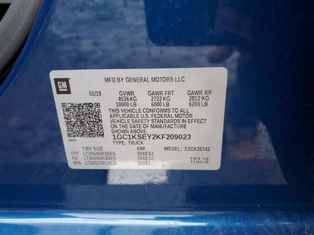 Photo 10 from auction – 2019 CHEVROLET SILVERADO with VIN 1GC1KSEY2KF209023