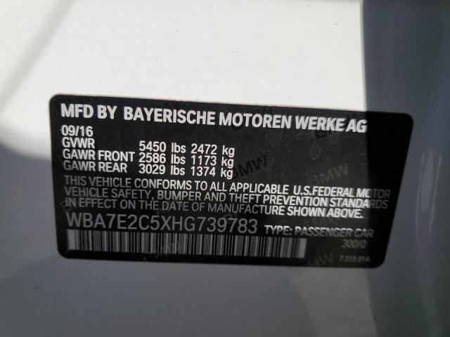 Photo 10 from auction – 2017 BMW 740 I with VIN WBA7E2C5XHG739783