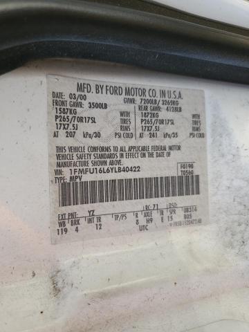 Photo 10 from auction – 2000 FORD EXPEDITION with VIN 1FMFU16L6YLB40422