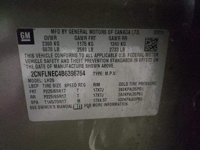 Photo 10 from auction – 2011 CHEVROLET EQUINOX LT with VIN 2CNFLNEC4B6396764