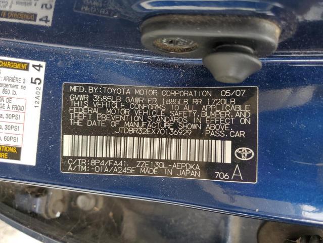 Photo 10 from auction – 2007 TOYOTA COROLLA CE with VIN JTDBR32EX70136929