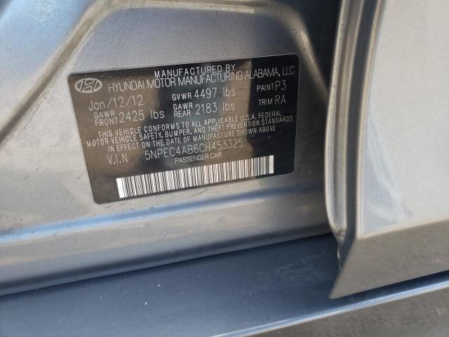 Photo 10 from auction – 2012 HYUNDAI SONATA SE with VIN 5NPEC4AB6CH453325