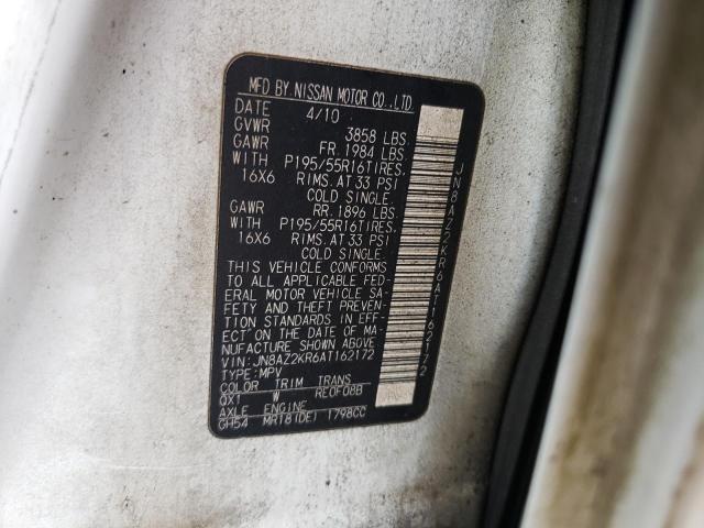 Photo 10 from auction – 2010 NISSAN CUBE with VIN JN8AZ2KR6AT162172