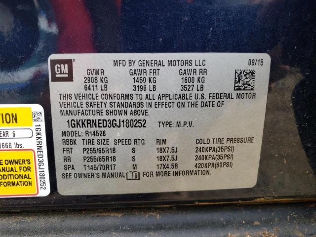 Photo 10 from auction – 2016 GMC ACADIA SLE with VIN 1GKKRNED3GJ180252