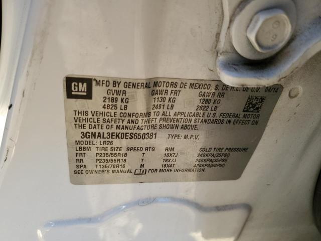 Photo 10 from auction – 2014 CHEVROLET CAPTIVA LT with VIN 3GNAL3EK0ES650381