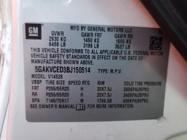 Photo 10 from auction – 2011 BUICK ENCLAVE CX with VIN 5GAKVCED3BJ150514