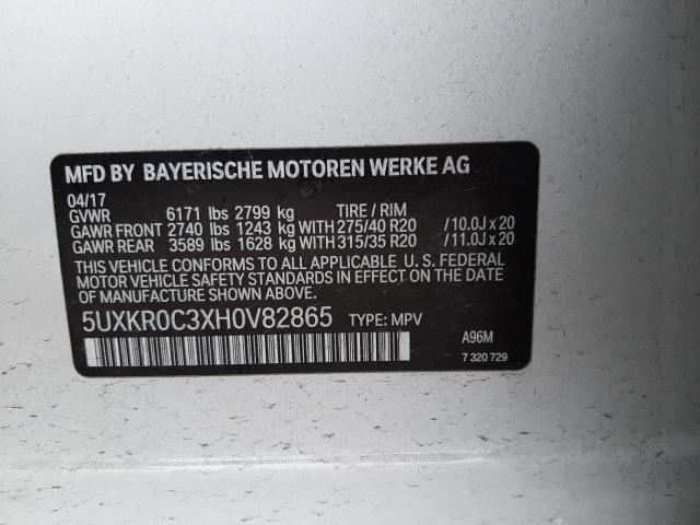 Photo 10 from auction – 2017 BMW X5 XDRIVE3 with VIN 5UXKR0C3XH0V82865