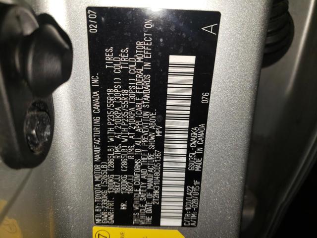 Photo 10 from auction – 2008 LEXUS RX 350 with VIN 2T2HK31U48C051367