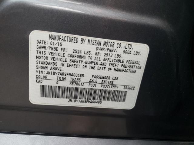 Photo 10 from auction – 2015 INFINITI Q50 BASE with VIN JN1BV7AR9FM400465
