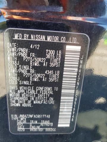 Photo 10 from auction – 2012 INFINITI QX56 with VIN JN8AZ2NFXC9517748