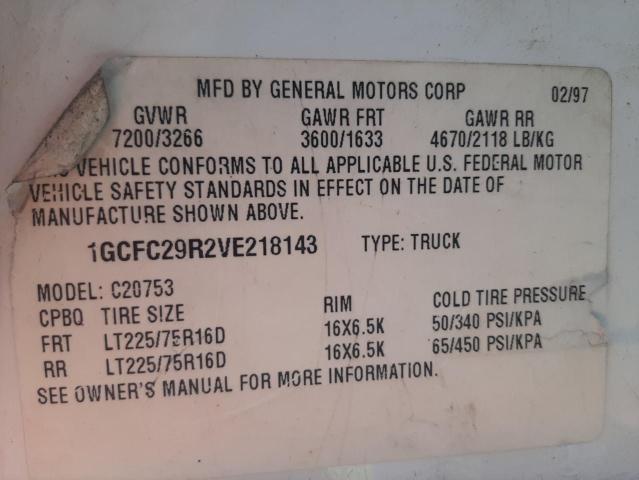 Photo 10 from auction – 1997 CHEVROLET GMT-400 C2 with VIN 1GCFC29R2VE218143
