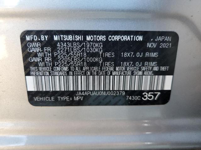 Photo 10 from auction – 2022 MITSUBISHI OUTLANDER with VIN JA4APUAU0NU002379
