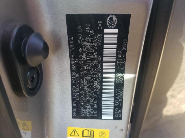 Photo 10 from auction – 2017 LEXUS ES 350 with VIN 58ABK1GG4HU046502