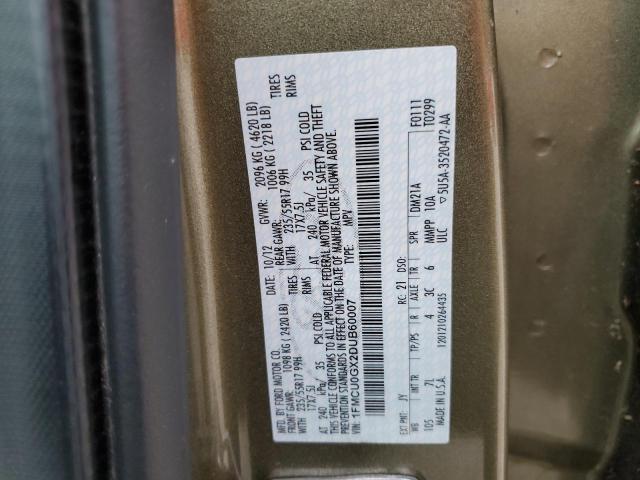 Photo 10 from auction – 2013 FORD ESCAPE SE with VIN 1FMCU0GX2DUB60007