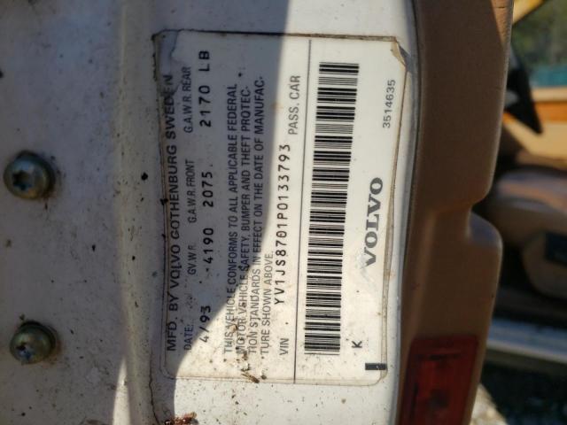 Photo 10 from auction – 1993 VOLVO 940 with VIN YV1JS8701P0133793
