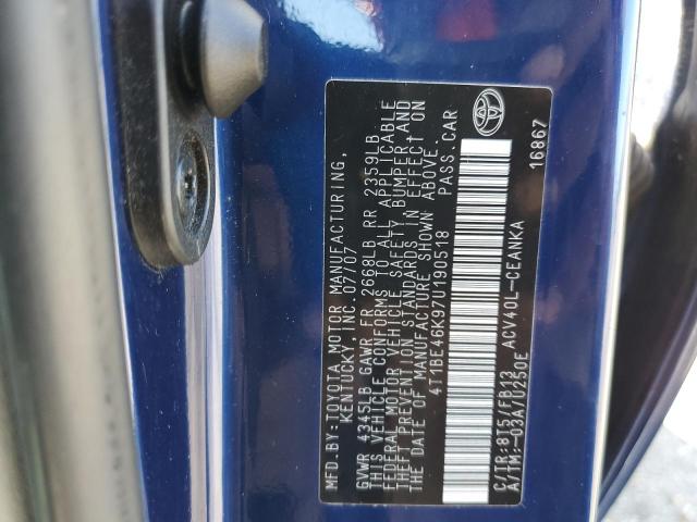 Photo 10 from auction – 2007 TOYOTA CAMRY CE with VIN 4T1BE46K97U190518