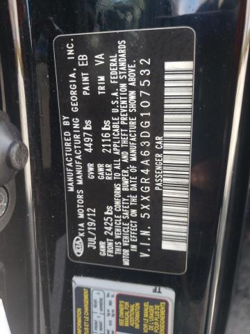 Photo 10 from auction – 2013 KIA OPTIMA SX with VIN 5XXGR4A63DG107532