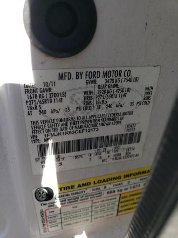 Photo 10 from auction – 2012 FORD EXPEDITION with VIN 1FMJK1K53CEF12173