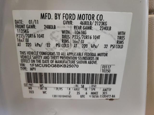 Photo 10 from auction – 2011 FORD ESCAPE XLT with VIN 1FMCU9DG8BKB25070