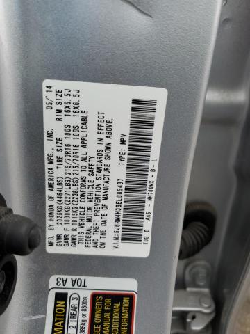 Photo 10 from auction – 2014 HONDA CR-V LX with VIN 5J6RM4H39EL085437