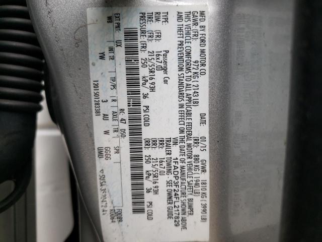 Photo 10 from auction – 2015 FORD FOCUS SE with VIN 1FADP3F24FL217829