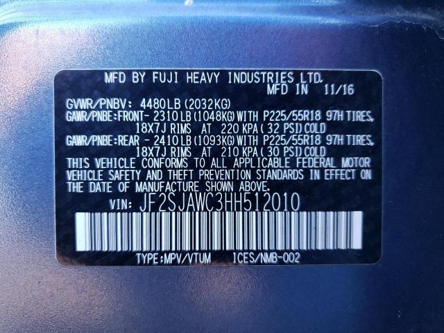 Photo 10 from auction – 2017 SUBARU FORESTER 2 with VIN JF2SJAWC3HH512010