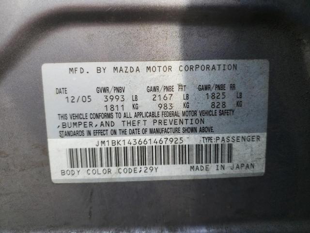 Photo 10 from auction – 2006 MAZDA 3 HATCHBAC with VIN JM1BK143661467925