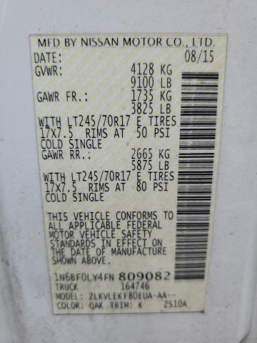 Photo 10 from auction – 2015 NISSAN NV 2500 with VIN 1N6BF0LY4FN809082