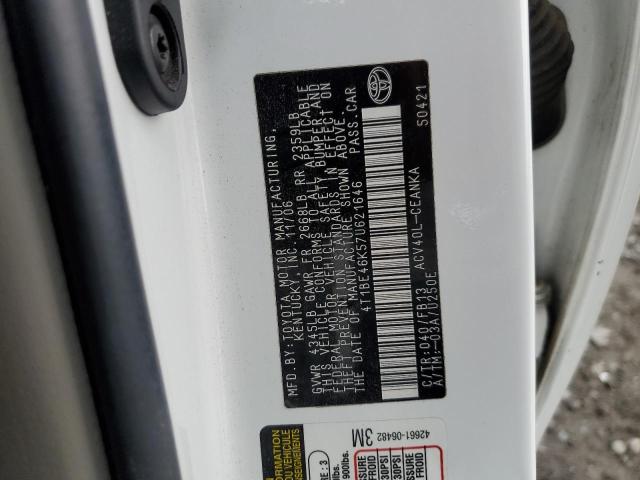 Photo 10 from auction – 2007 TOYOTA CAMRY CE with VIN 4T1BE46K57U621646