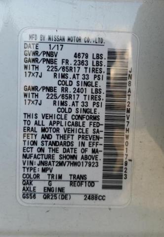 Photo 10 from auction – 2017 NISSAN ROGUE S with VIN JN8AT2MV7HW017923