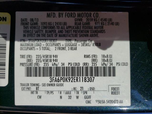 Photo 10 from auction – 2014 FORD FUSION TIT with VIN 3FA6P0K92ER118307