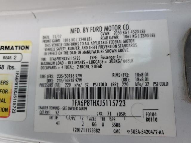 Photo 10 from auction – 2018 FORD MUSTANG with VIN 1FA6P8THXJ5115723