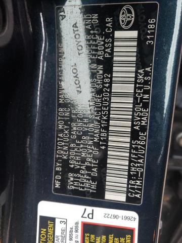 Photo 10 from auction – 2014 TOYOTA CAMRY L with VIN 4T1BF1FK5EU302482