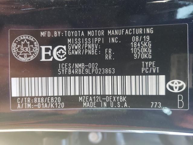 Photo 10 from auction – 2020 TOYOTA COROLLA SE with VIN 5YFB4RBE9LP023863