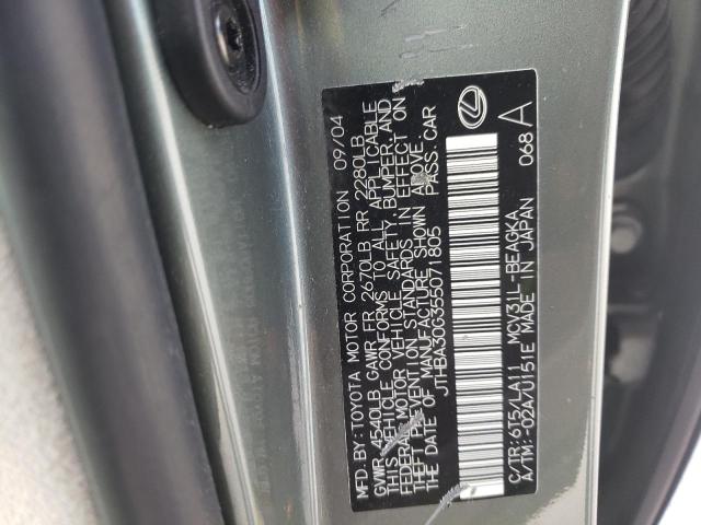 Photo 10 from auction – 2005 LEXUS ES 330 with VIN JTHBA30G355071805