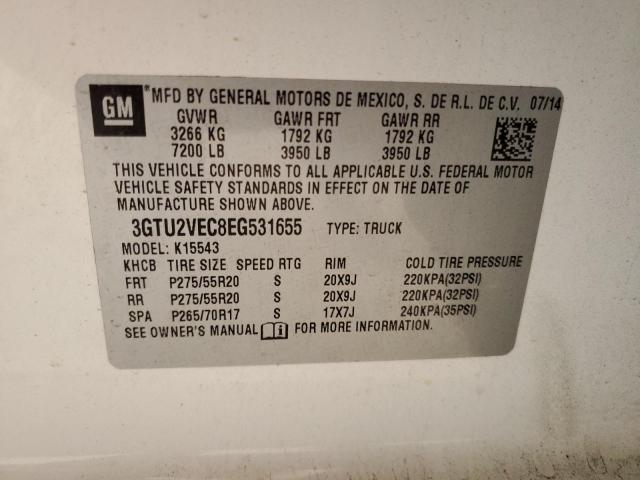 Photo 10 from auction – 2014 GMC SIERRA K15 with VIN 3GTU2VEC8EG531655
