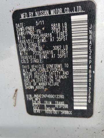 Photo 10 from auction – 2011 NISSAN QUEST S with VIN JN8AE2KP4B9012280