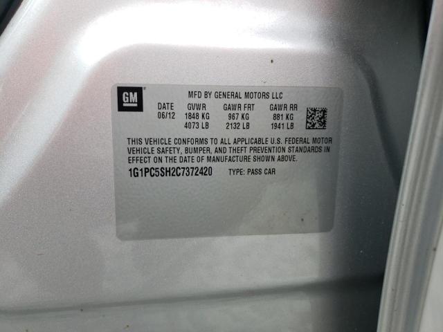Photo 10 from auction – 2012 CHEVROLET CRUZE LS with VIN 1G1PC5SH2C7372420