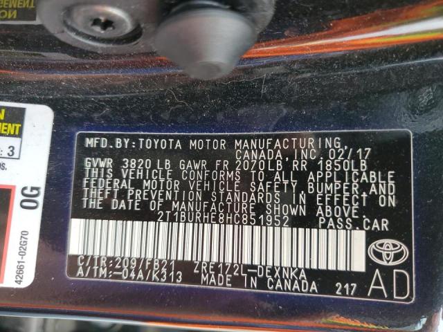 Photo 10 from auction – 2017 TOYOTA COROLLA L with VIN 2T1BURHE8HC851952